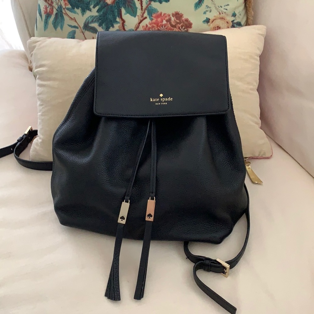 Kate Spade Black Leather Wilder Backpack